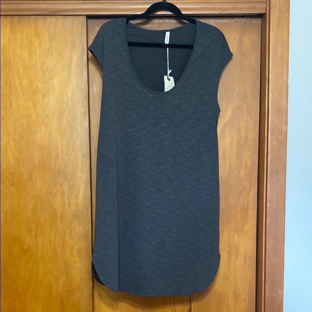 Lanston NWT Open Back MuscleTank Dress Forest Gray Rayon - M